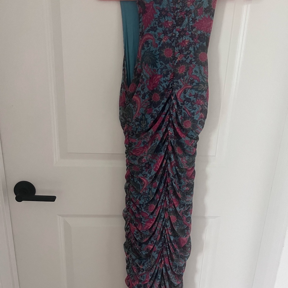 House of Harlow 1960 Pink and Blue Midi Dress Size Small - Picture 9 of 10